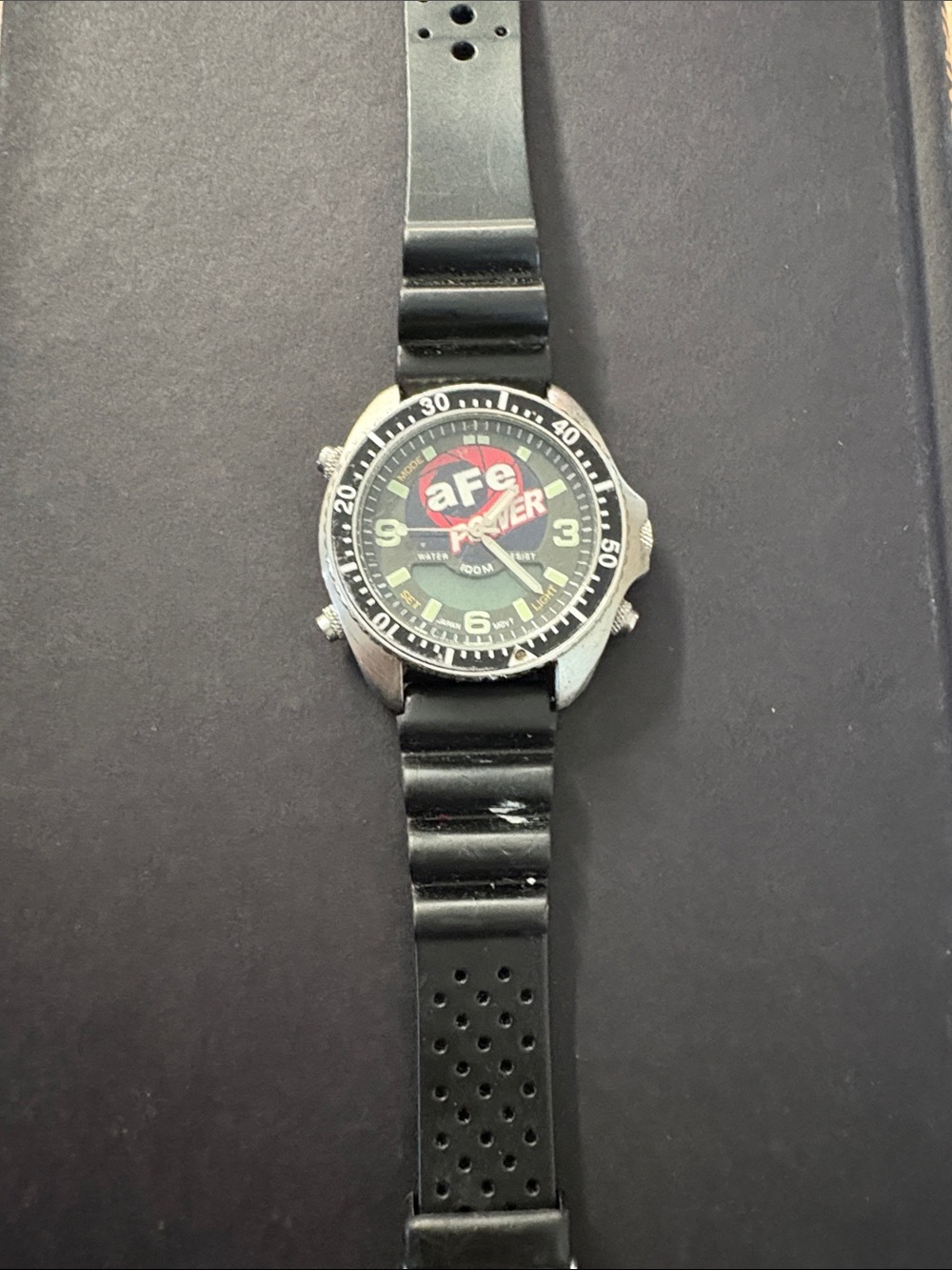 Black Sport Watch with Bold Logo Dial